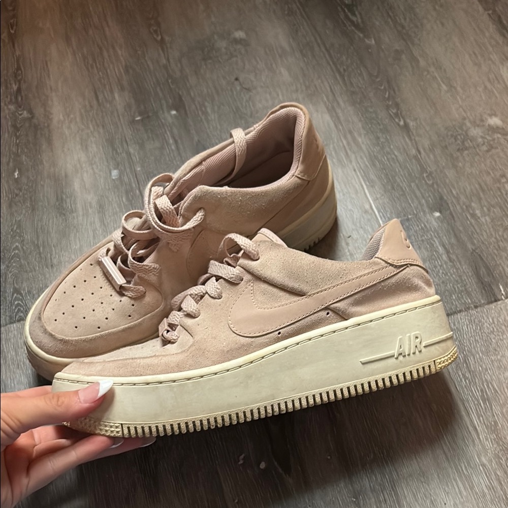 Light pink suede Nike Air Force
